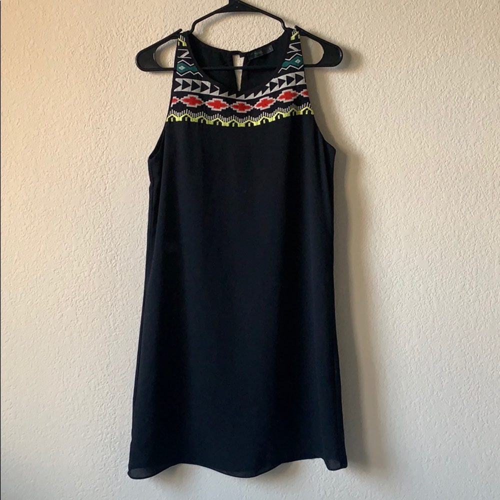 THML size S black embroidered dress